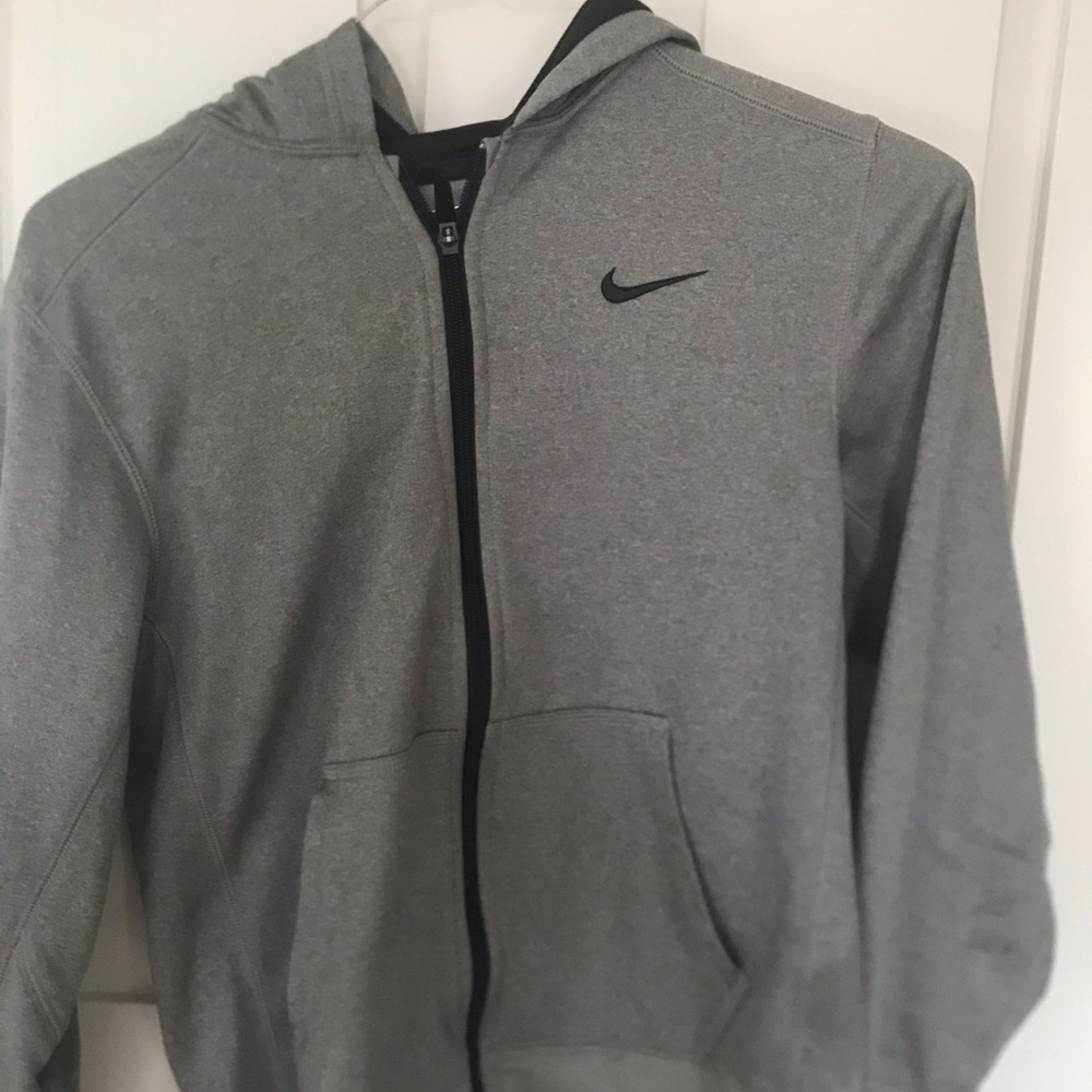 Grey zip up nike sweatshirt